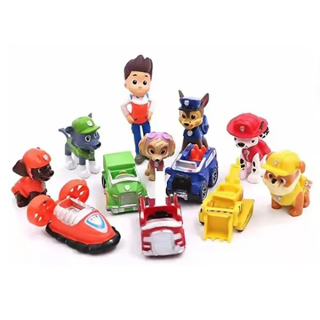 PAW PATROL FURINES set psov, dopravných prostriedkov, 12 ks.